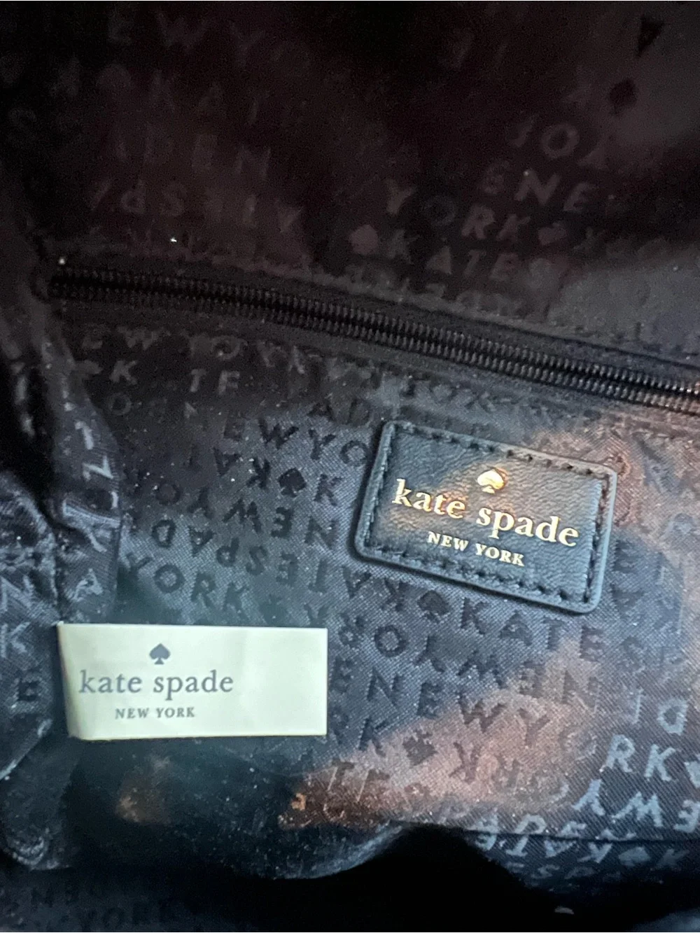 Kate Spade Pebbled Leather Mini Backpack 11x11 Black & Gold